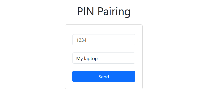 Screenshot of Sunshine's PIN input panel.